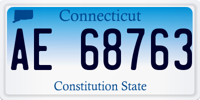 CT license plate AE68763