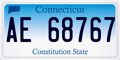 CT license plate AE68767