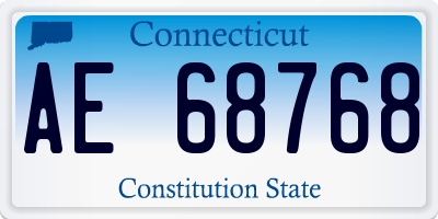 CT license plate AE68768
