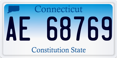 CT license plate AE68769