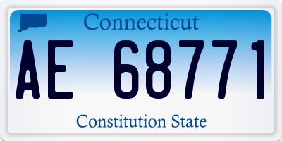 CT license plate AE68771