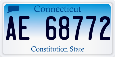CT license plate AE68772