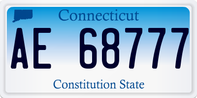 CT license plate AE68777