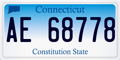 CT license plate AE68778