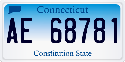 CT license plate AE68781
