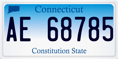 CT license plate AE68785