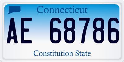 CT license plate AE68786