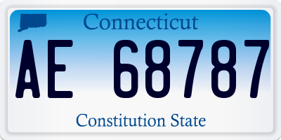 CT license plate AE68787
