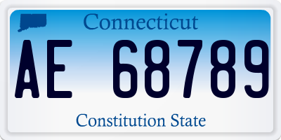 CT license plate AE68789