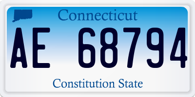 CT license plate AE68794