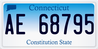 CT license plate AE68795