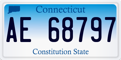 CT license plate AE68797