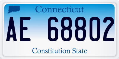 CT license plate AE68802