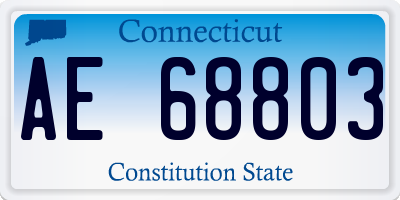 CT license plate AE68803