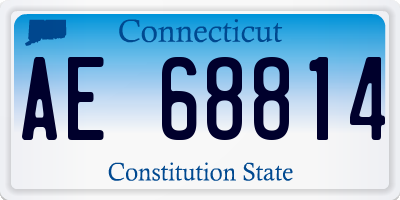 CT license plate AE68814