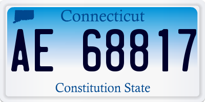 CT license plate AE68817