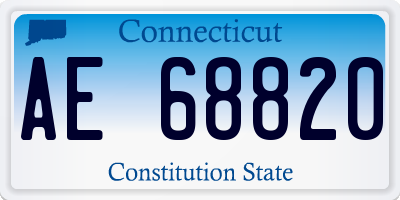 CT license plate AE68820