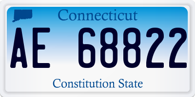 CT license plate AE68822