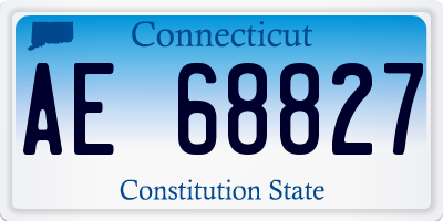 CT license plate AE68827