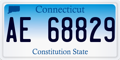 CT license plate AE68829