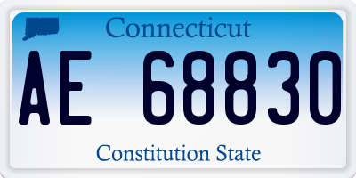 CT license plate AE68830