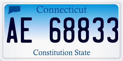 CT license plate AE68833