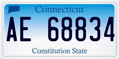 CT license plate AE68834