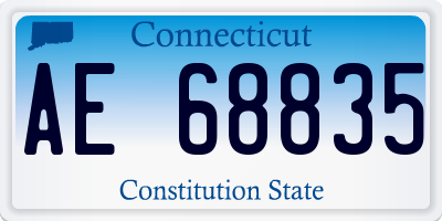 CT license plate AE68835