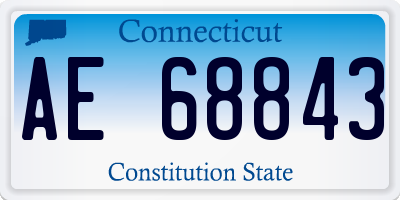 CT license plate AE68843