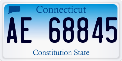 CT license plate AE68845