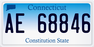 CT license plate AE68846