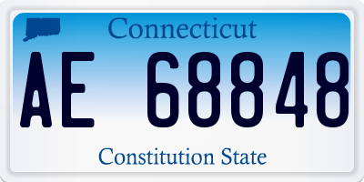 CT license plate AE68848