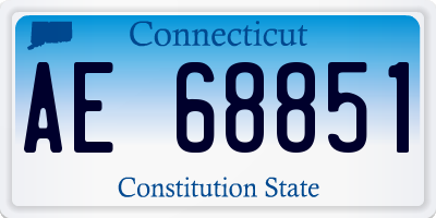CT license plate AE68851