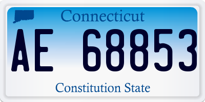 CT license plate AE68853