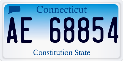 CT license plate AE68854