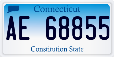 CT license plate AE68855