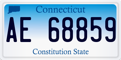 CT license plate AE68859