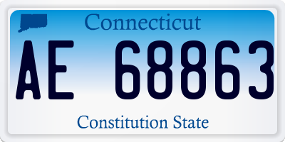 CT license plate AE68863
