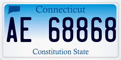 CT license plate AE68868