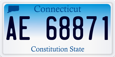 CT license plate AE68871