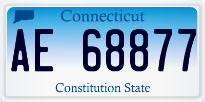 CT license plate AE68877