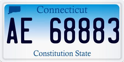 CT license plate AE68883