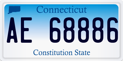 CT license plate AE68886