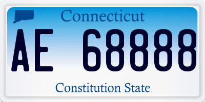 CT license plate AE68888