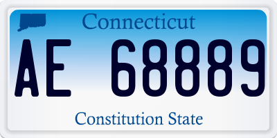 CT license plate AE68889