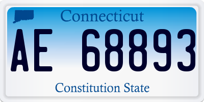 CT license plate AE68893