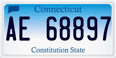 CT license plate AE68897