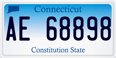 CT license plate AE68898