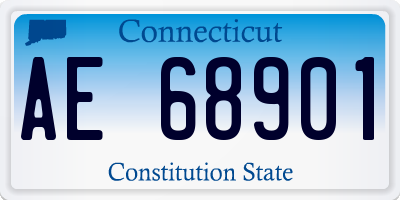 CT license plate AE68901