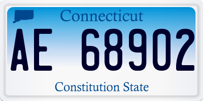 CT license plate AE68902